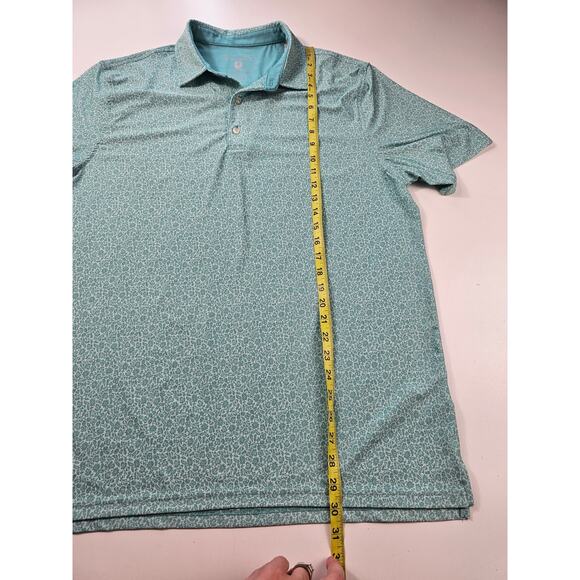 Hickey Freeman size L floral blue golf polo performance quick dry EUC preppy - Picture 7 of 7
